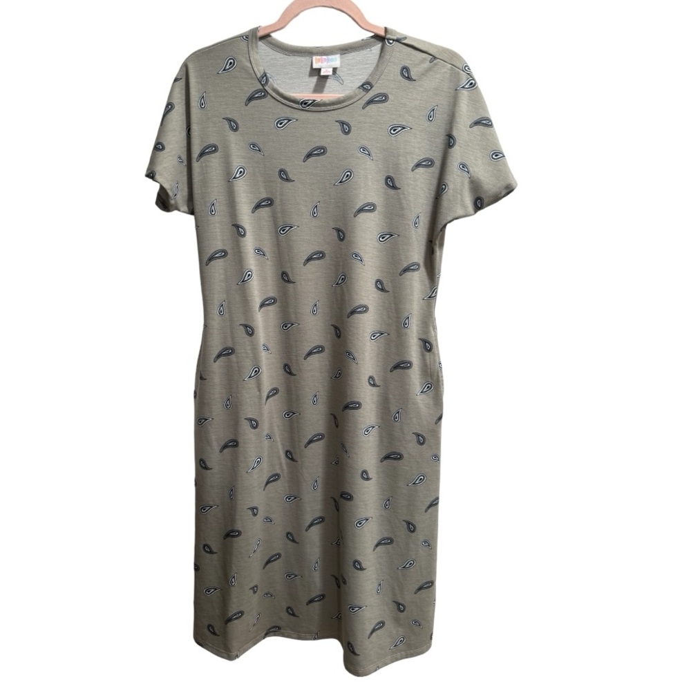 LuLaRoe Dress with hidden pockets, size Small, NWOT Blue, Gray, White‎